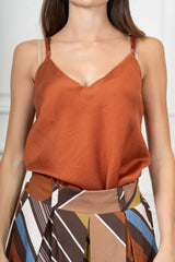 Top Spalline Regolabili in Lyocell Velato