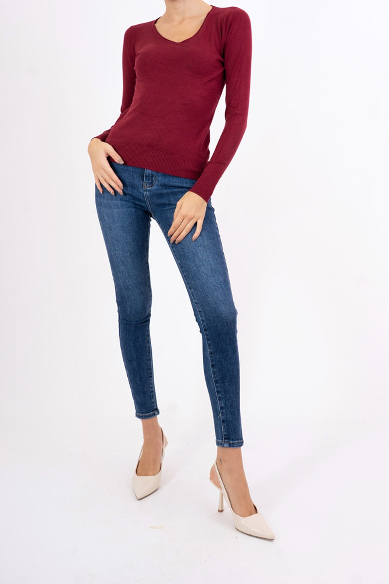 Maglia Dream Basic Scollo a V in Viscosa