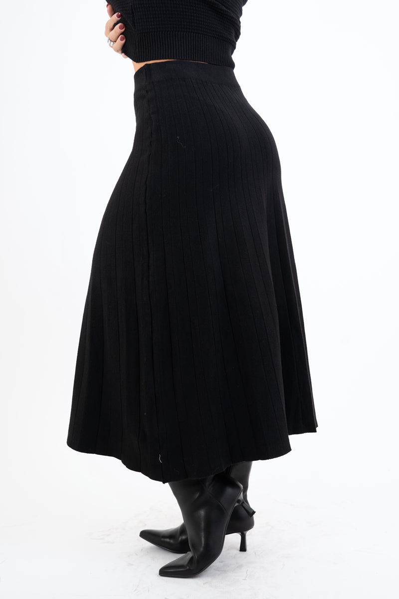 Gonna Soft Pleat in maglia plissé