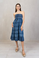 Abito chambray effetto slavato 2 in 1