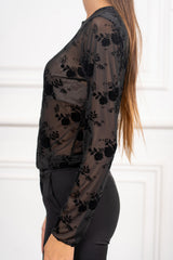 Maglia Floris in microrete floccata