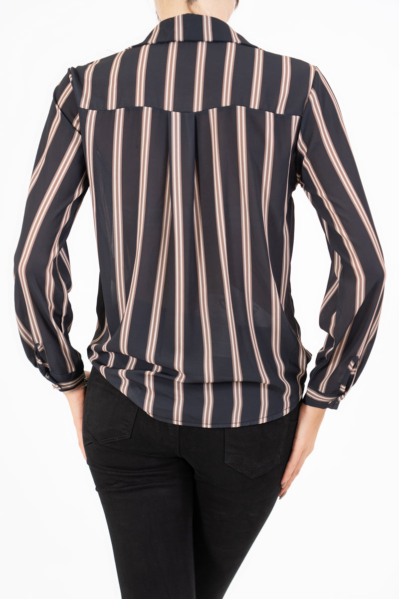 Camicia in georgette LineArt a righe