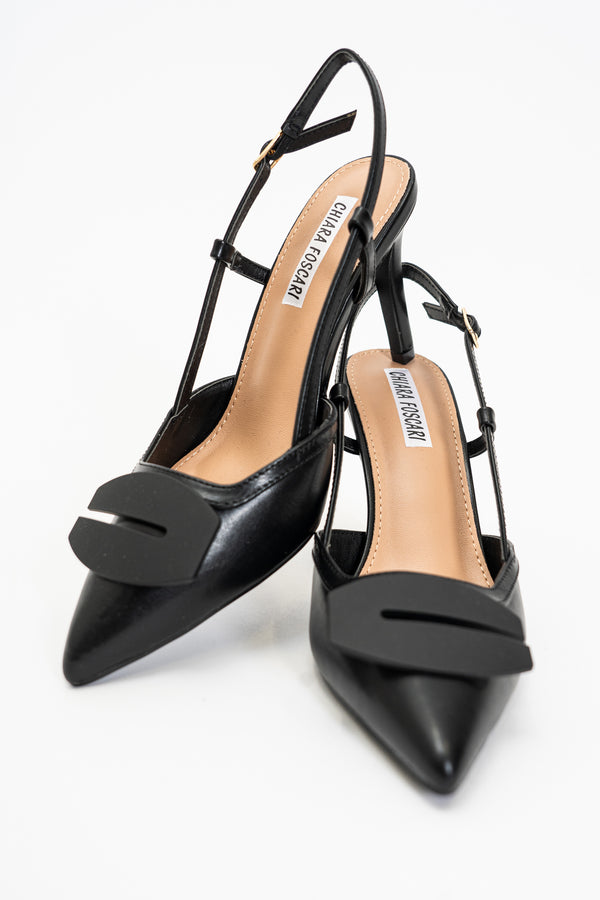 Décolleté Slingback con Fiocco – Nero Eleganza