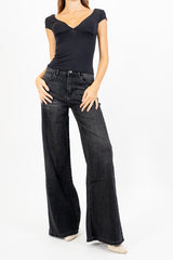 Jeans flare soft-touch Black wash