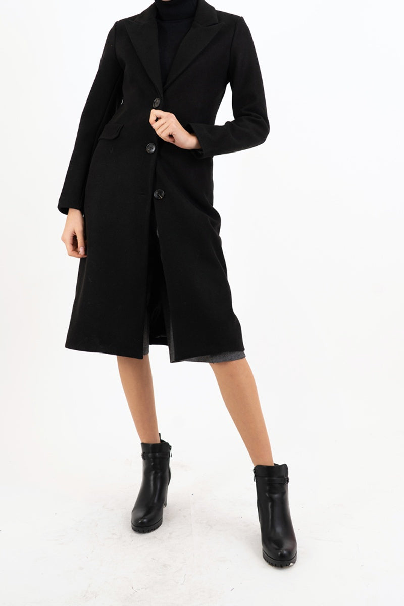 Cappotto Elegance Noir monopetto in panno