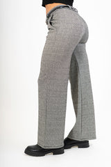 Pantalone dritto in viscosa principe di Galles