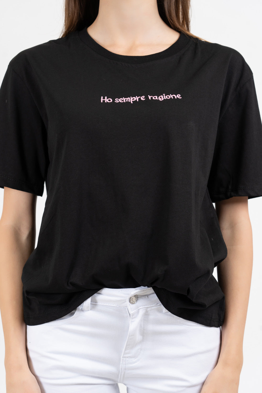 T-shirt scritta cotone “Ho sempre ragione”.