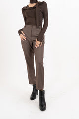 Pantalone CityLine slim fit in poliviscosa fango
