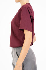 T-shirt in cotone con ricamo “di mattina non parlatemi”