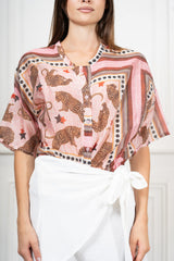 Camicia Savana in tencel velato a fantasia