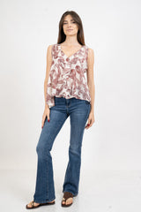 Blusa fantasia Onde Grafiche con balze in cotone.