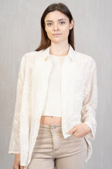 Camicia Ricamata in Cotone fiori e trecce