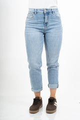 Jeans mom fit a vita alta lavaggio chiaro