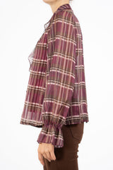 Maglia ShineCheck in georgette con rouche e lurex