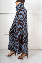 Pantalone Palazzo Fantasia Savana Zebra in 100% Viscosa Made in Italy
