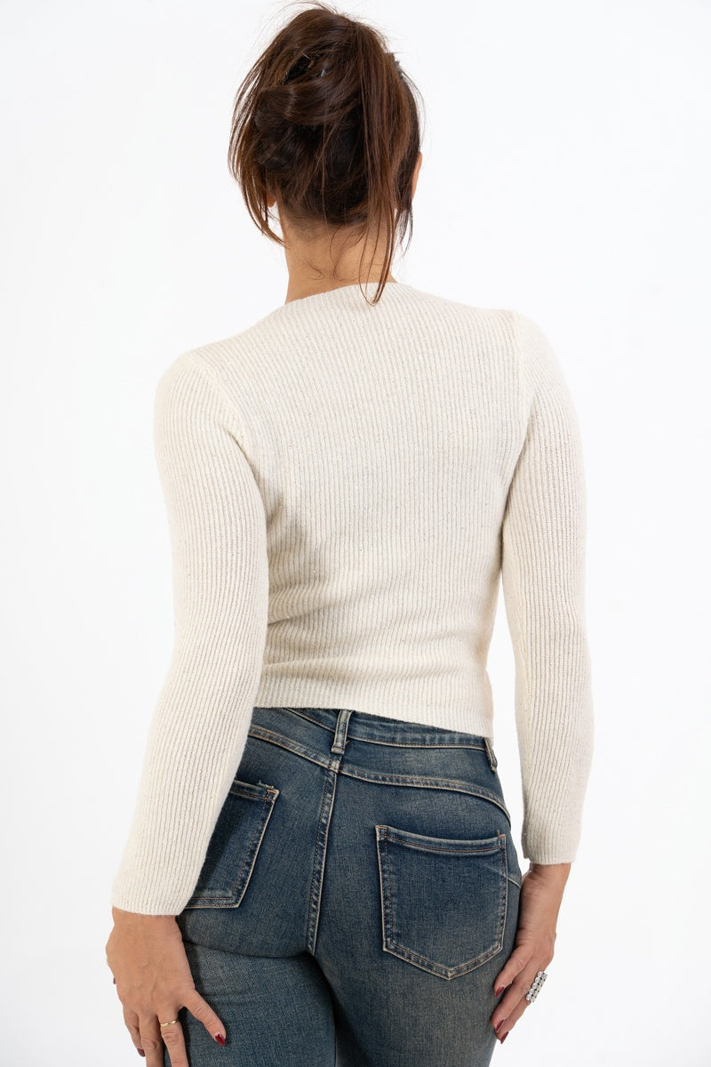 Maglia GlimmerCut con oblò e micro paillettes