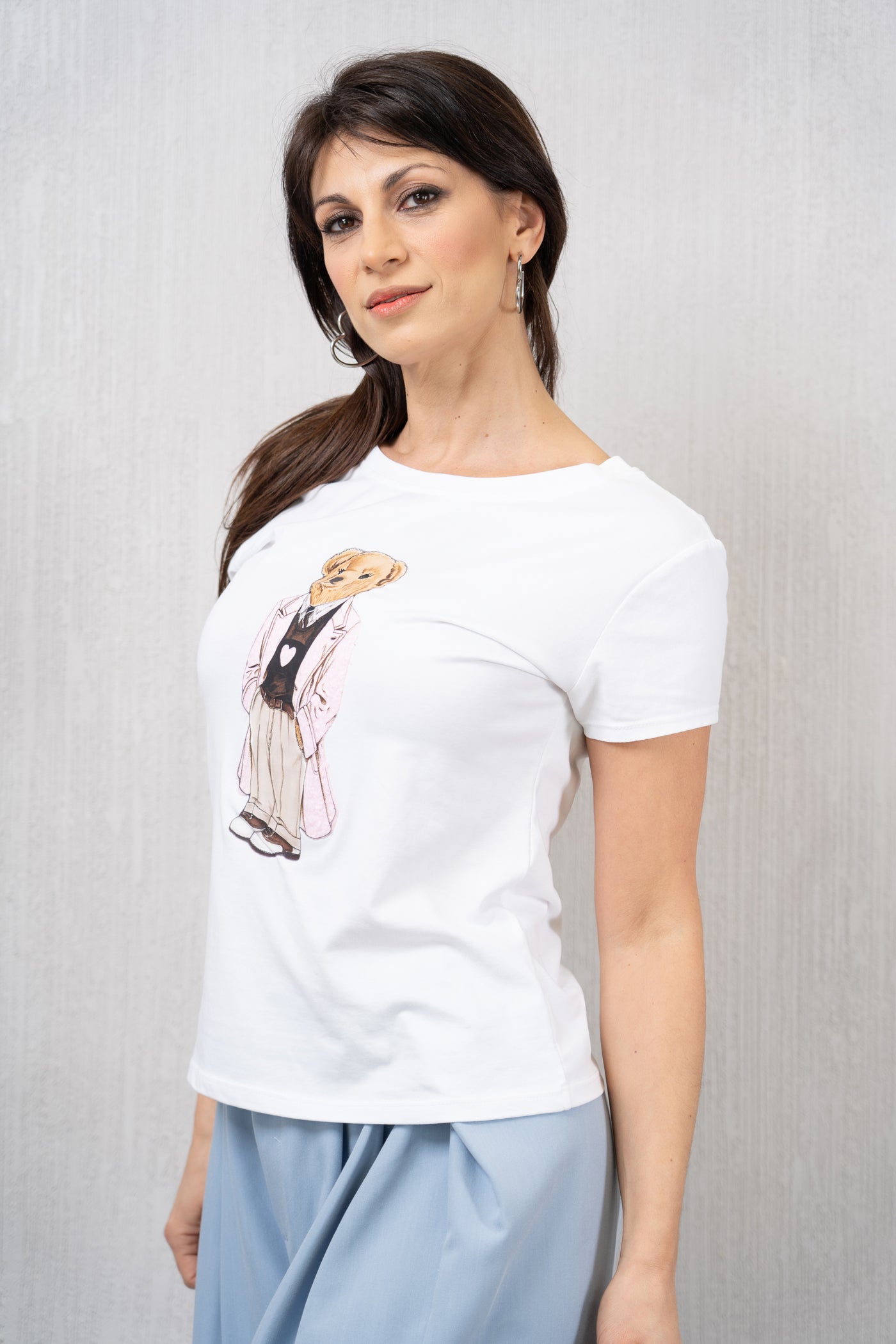 T-shirt stampa teddy con rilievo giacca