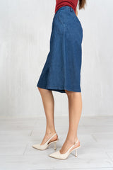 Bermuda chambray con elastico dietro