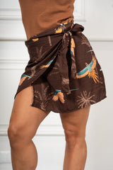 Minigonna Portafoglio Amazzonia in 100% Viscosa Made in Italy