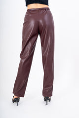 Pantalone High Waist in Finta Pelle