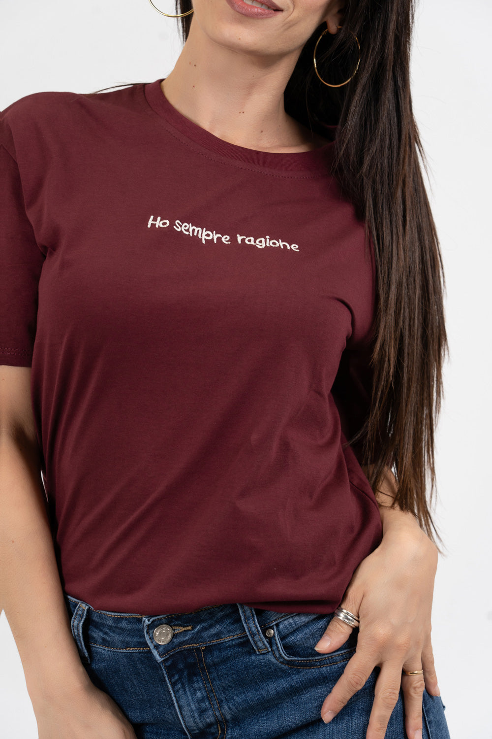T-shirt scritta cotone “Ho sempre ragione”.