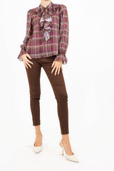 Maglia ShineCheck in georgette con rouche e lurex