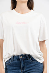 T-shirt scritta cotone “Che fatica...”.