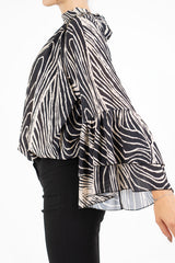 Maglia in georgette velata WildZebra con fodera