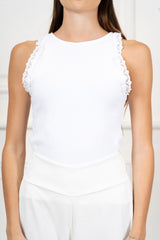 Top in Costina con Bordo in Pizzo