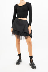Gonna con tulle e gioco di volumi