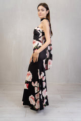 Abito Lungo Floreale in Maglina con Foulard