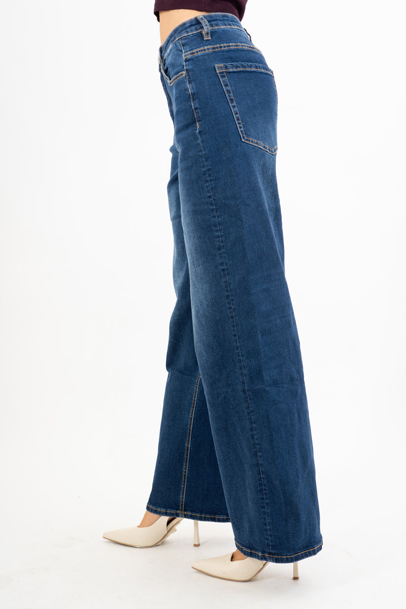 Jeans gamba dritta lavaggio blu medio