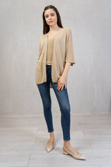 Cardigan lungo in filo lurex