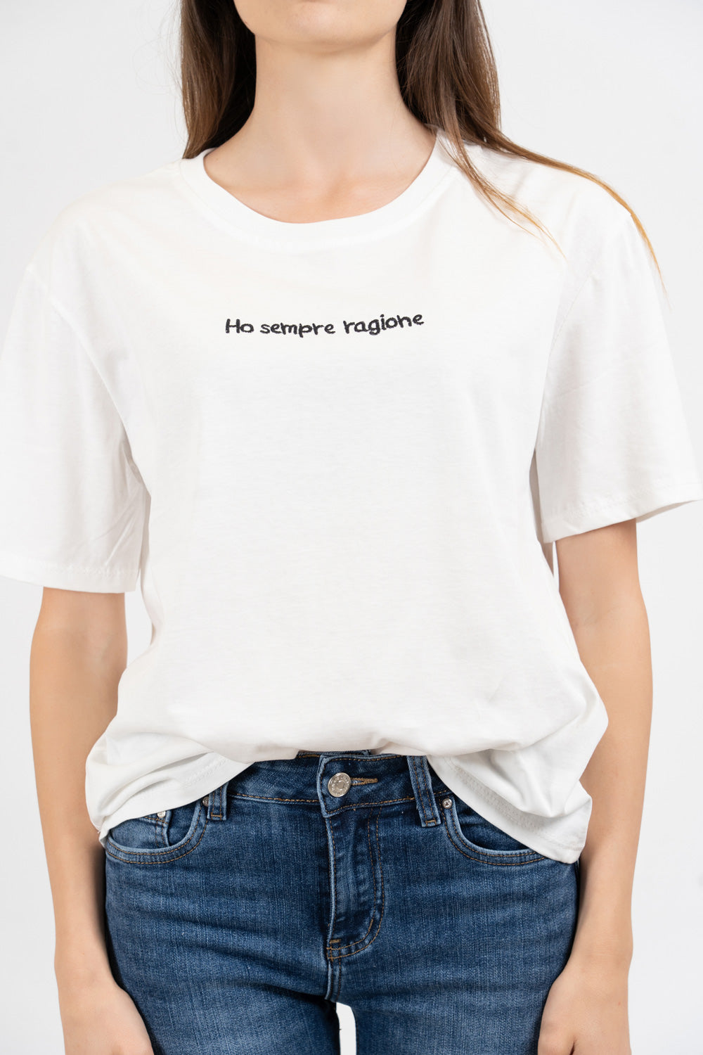 T-shirt scritta cotone “Ho sempre ragione”.