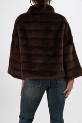 Pellicciotto Soft Stripes con zip dorata