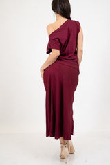 Completo donna maglia con scollo morbido e gonna svasata in viscosa