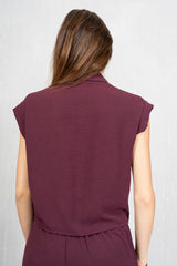 Camicia annodata con maniche corte