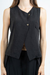 Gilet incrociato in misto viscosa