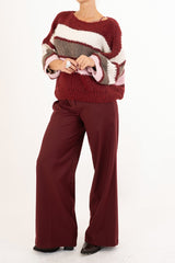 Maglione ColorWave a righe in misto lana