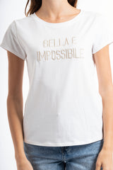 T-shirt ricamata “Bella e Impossibile”