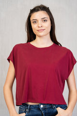 Maglia crop quadrata viscosa leggera