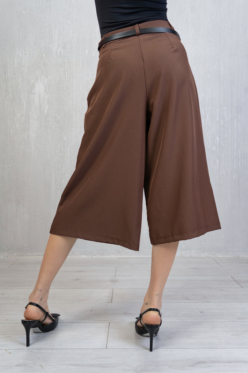 Pantagonna bermuda con catena - Marrone
