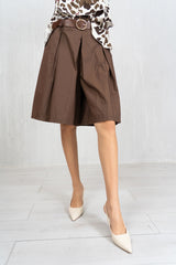 Bermuda Skirt Illusion in cotone con cintura
