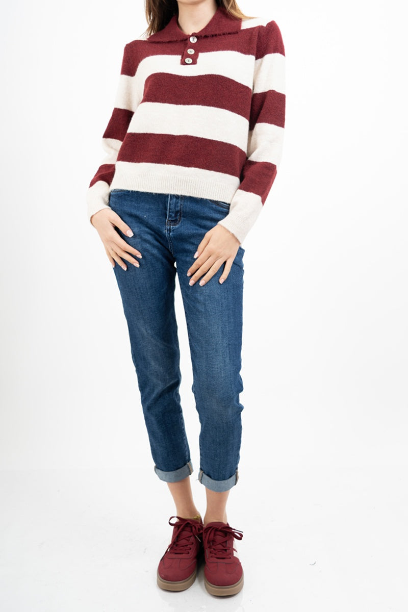 Jeans mom fit a vita alta lavaggio medio elasticizzato