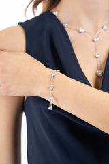 Bracciale tennis con pietre tonde luminose