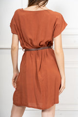 Abito midi over in Tencel con cintura regolabile