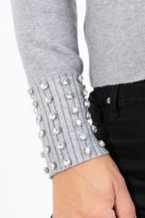 Maglia Shine con strass su collo e polsi