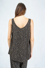 Top “Wild Mood” in tela di viscosa leopardata
