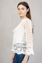 Cardigan crochet cotone