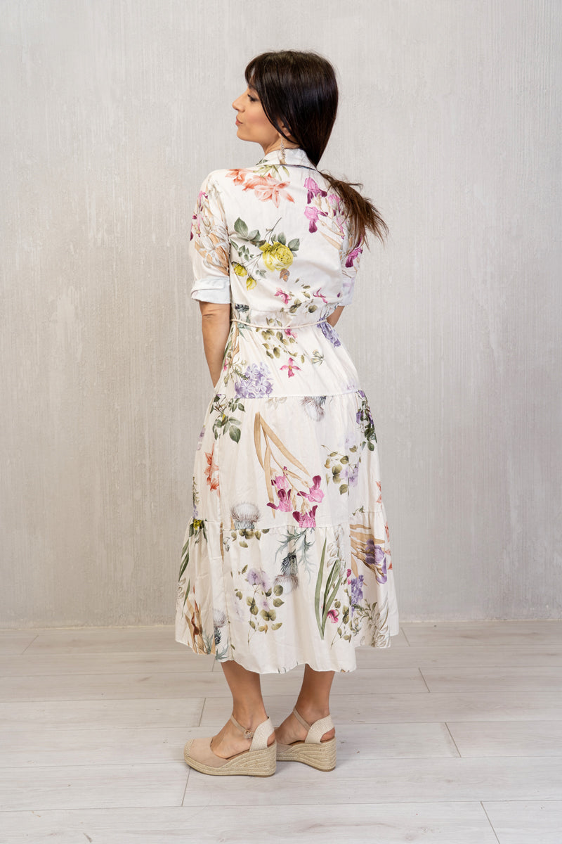 Abito Camicia Floreale in Cotone